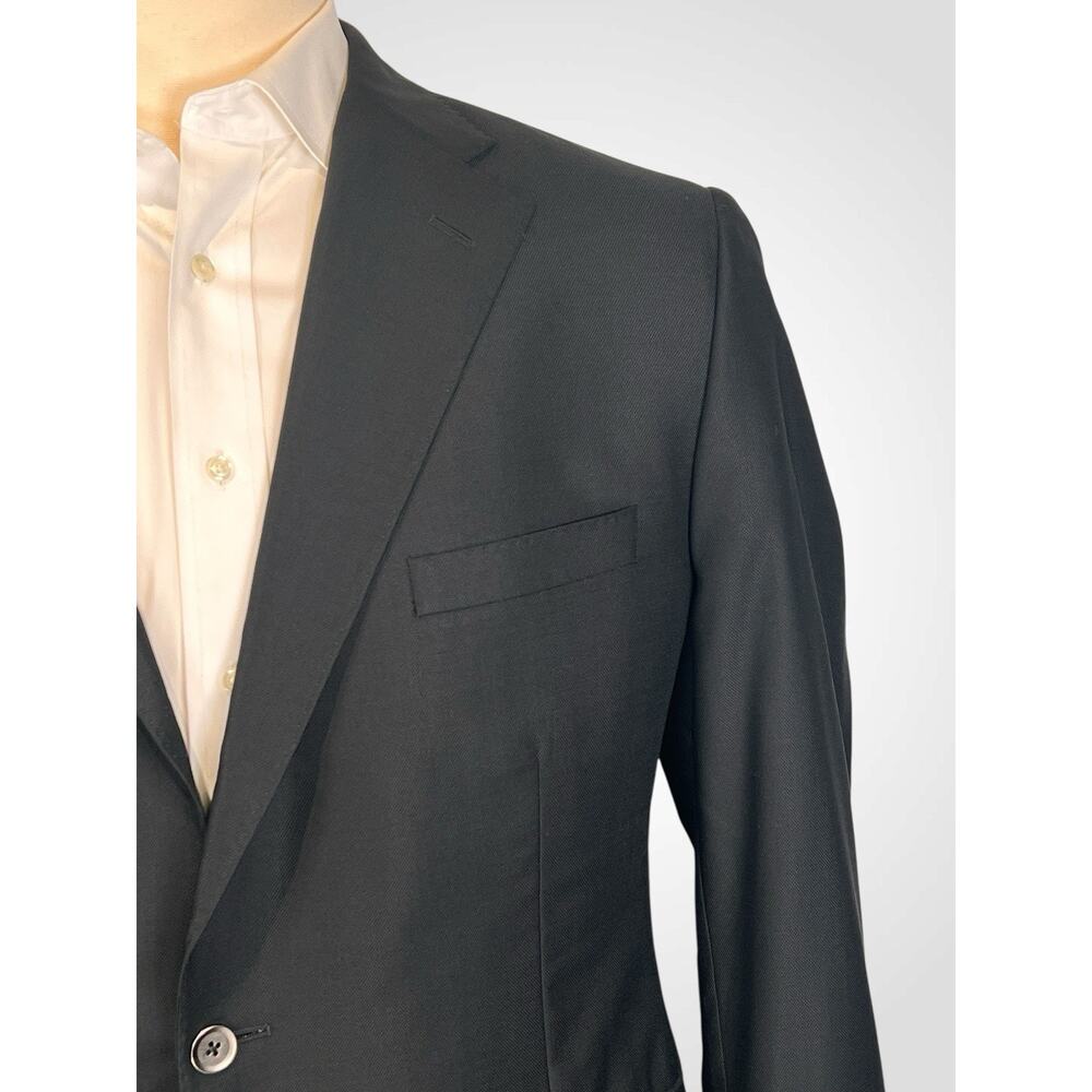 Samuelsohn Custom 44R Solid Black Quality Designer Blazer Silver Tone Buttons - Picture 5 of 16